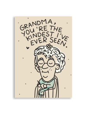 Grandma The Kindest A6 Greeting Card 14.8 x 10.5cm