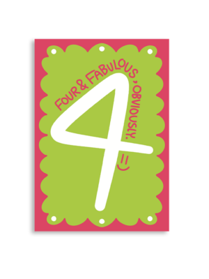 Four And Fab A6 Greeting Card 14.8 x 10.5cm
