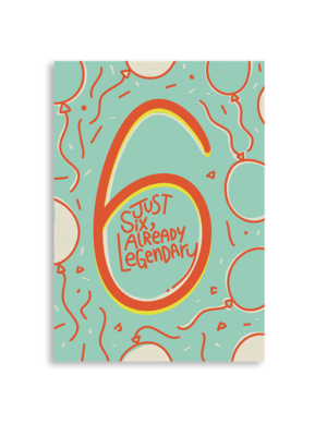 Legendary Six A6 Greeting Card 14.8 x 10.5cm