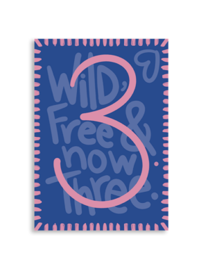 Wild Three A6 Greeting Card 14.8 x 10.5cm