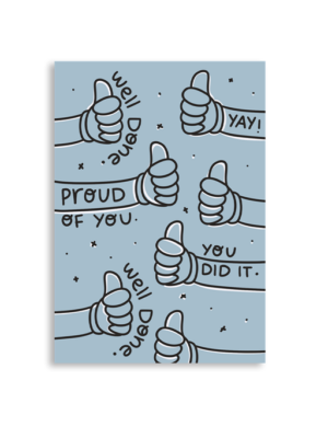 Well Done Thumbs Up A6 Greeting Card 14.8 x 10.5cm
