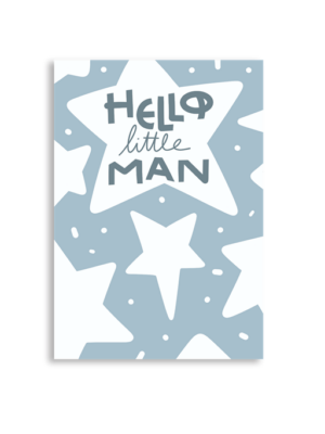 Hello Little Man A6 Greeting Card 14.8 x 10.5cm