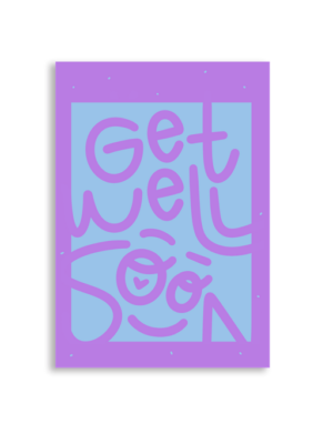 Get Well Soon Lilac A6 Greeting Card 14.8 x 10.5cm