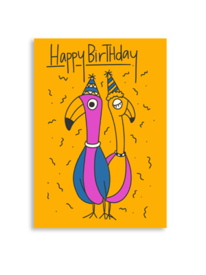 Happy Birthday Parrots A6 Greeting Card 14.8 x 10.5cm