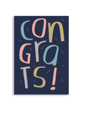 Congrats Word A6 Greeting Card 14.8 x 10.5cm