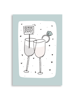 Horraay Beer Cups A6 Greeting Card 14.8 x 10.5cm