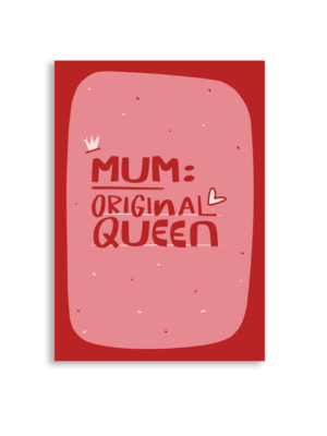 Red Original Queen Mum A6 Greeting Card 14.8 x 10.5cm