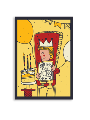 Birthday King A6 Greeting Card 14.8 x 10.5cm