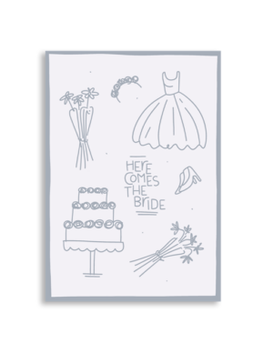 Here Comes The Bride A6 Greeting Card 14.8 x 10.5cm