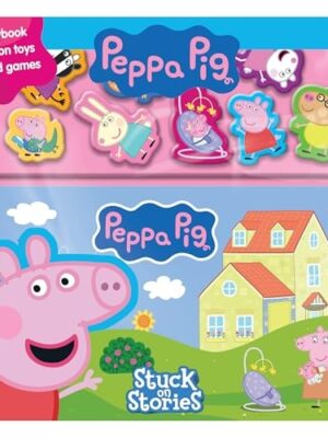 Peppa Pig Stuck on Stories: Storybook, 8 Suction Cups, 2 Board Games