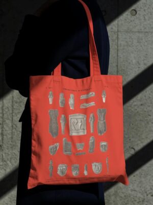 Red Ancient Relics Tote Bag
